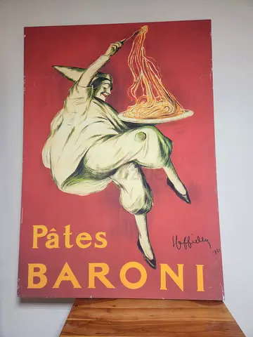 Large Vintage French Advertising Canvas – Pâtes Baroni by Cappiello (90 x 130 cm)