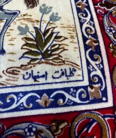 Authentic Persian Isfahan Rug with Floral Motifs