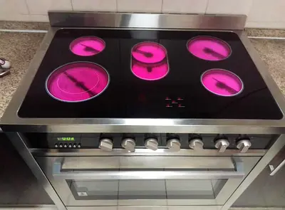 Free Delivery- Campomatic Latest Model 5-Burner Electric Ceramic Cooking Range 90x60 CM