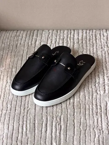 Black calf leather Christian mulse