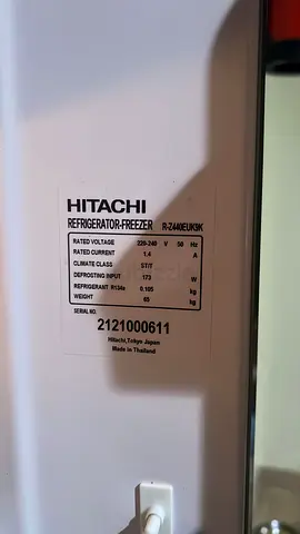 Hitachi Refrigerator / Freezer - single unit (label shown)
