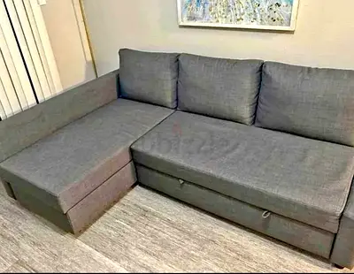 IKEA L shap Sofa store cum bed you can fix the storage lift or Right any side you want is available
