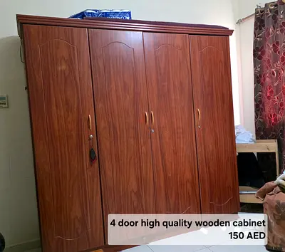 4-door wooden wardrobe / armoire - good condition