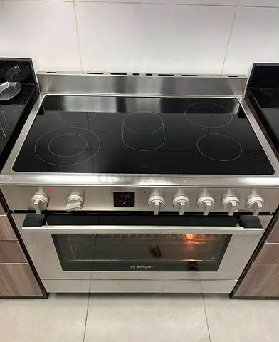 Bosch stainless steel ceramic hob with electric oven - good condition