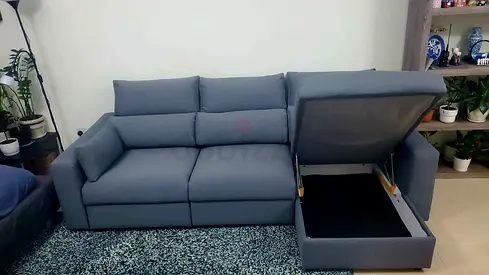 Ikea Eskilstuna L shape sofa bed with storage