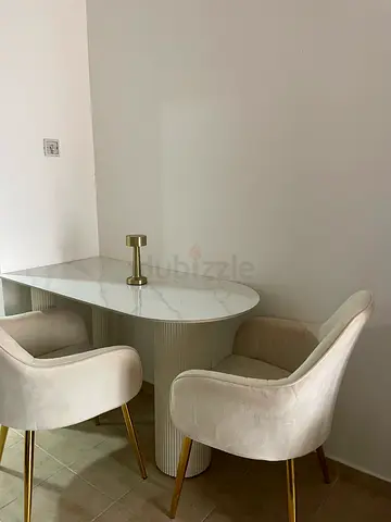 Set of 2 Velvet Dining Chairs with Gold Legs - Light Beige