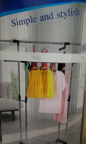 Adjustable Double-Rod Clothes Rack / Garment Rail - Simple and Stylish