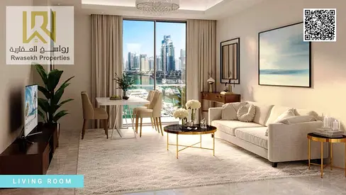 🏢 شقة حديثة 1 غرفة وصالة للبيع في أبراج الكريك تاورز – عجمان