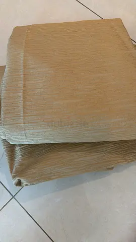 Beige Textured Window Curtains 2 pieces