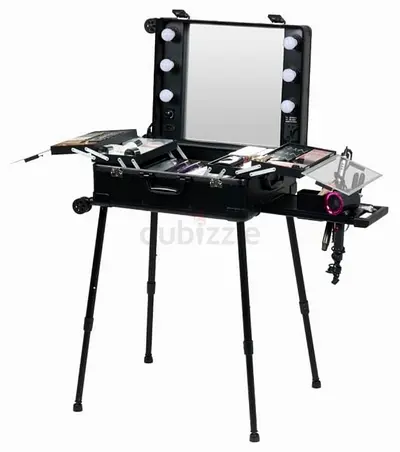 MAYLAN MAKEUP BEAUTY STATION + HIGH CHAIR (BLACK)