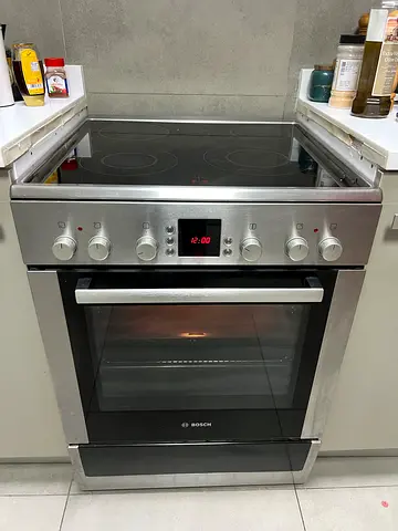 Bosch Freestanding Electric Cooker, 60cm, Glass Ceramic Hob, Stainless Steel