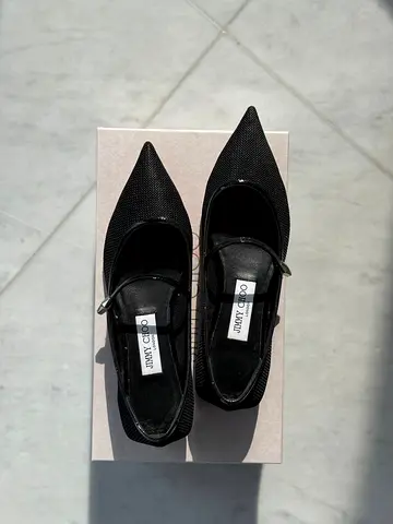 Jimmy Choo Carolyn Ballerina Flats - Black - Size EU 37