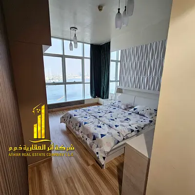 شقه غرفتين وصاله مفروشه بالكامل مع مطبخ مجهز بأحدث الأجهزه, ببلكونه اطلاله بحريه | شامل جميع الفواتير والإنترنت مع جيم, مسبح, باركينج خاص داخل التاور