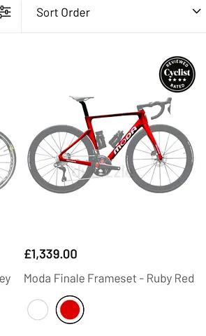 MODA Finale full carbon frameset size 52 small