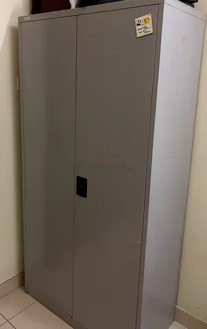 Gray Metal Storage Cabinet - 2-Door Wardrobe