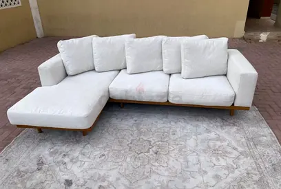 Perfect condition West elm New port Feather filled L Shape Sofa Beige