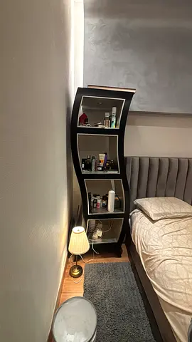 2Pcs of Modern Wave Design Open Shelf Display Unit
