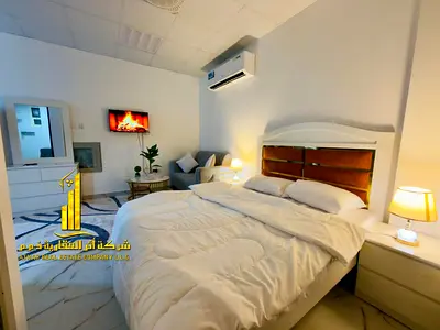 استوديو فاخر ثاني ساكن بمطبخ مفتوح مع اطلاله مفتوحه مفروش بالكامل✨عجمان النعيميه . للإيجار الشهري.الإيجار يشمل الفواتير والإنترنت وموقف