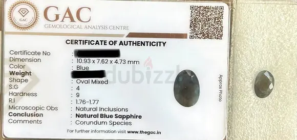 Natural Blue Sapphire Africa (Certified) Oval Mixed Cut with GAC Certificate