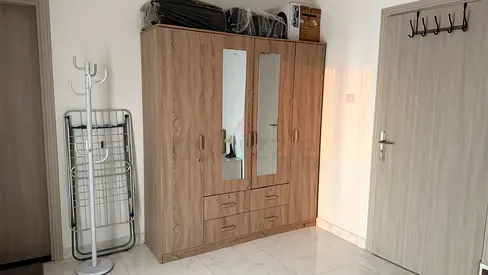 Wooden 3-Door Wardrobe with Mirrors and Drawers - Good Condition