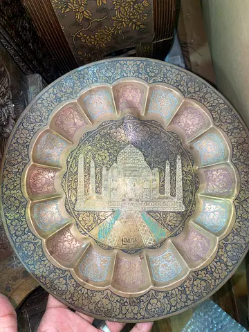 Brass decorative plate Taj Mahal design