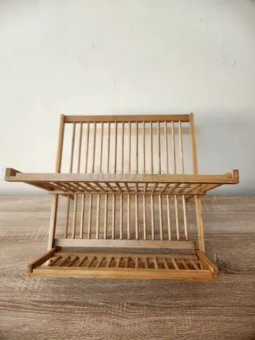 Wooden Dish Drying Rack - Foldable, Compact