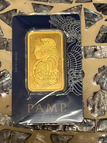 PAMP Suisse 50 Gold Bar in Sealed Assay Card (Phoenix design)