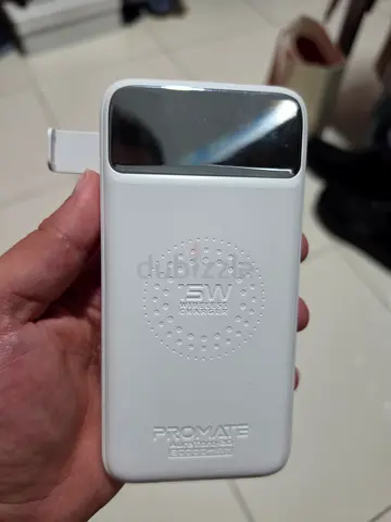 Portable White Power Bank 20000 with Built-in Mirror — Used, Working