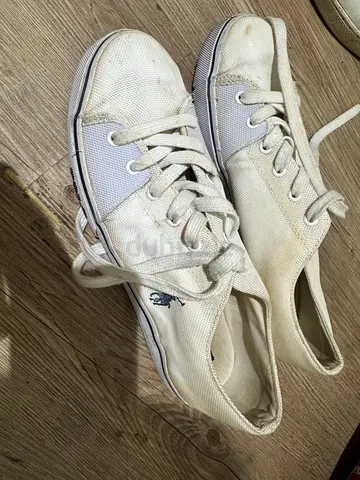 Polo white canvas casual sneakers, size UK10 EUR 44