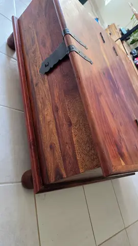 Acacia wood antique center table with storage