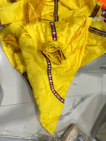 Yellow embroidered traditional kids Gujrati Rajhastani Costume Age 4-7years