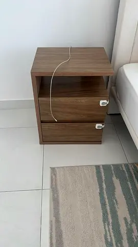 Wooden Bedside Table / Nightstand with Two Drawers