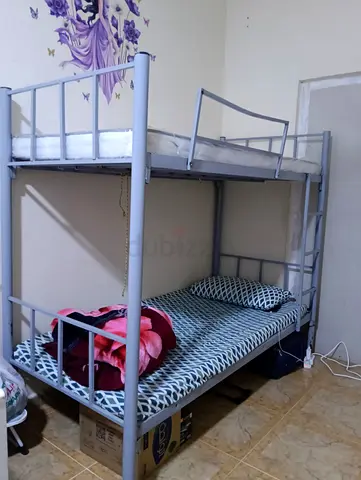 Heavy Duty Double Decker Bunk Bed with Mattresses – Excellent Condition