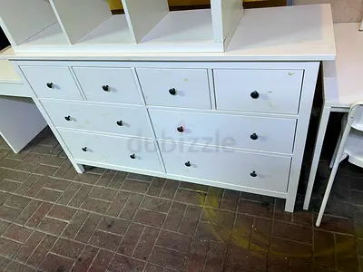 White 8 Drawer Dresser for Bedroom Storage