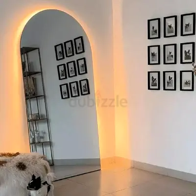 Modern Arch Full Length Mirror with Backlight