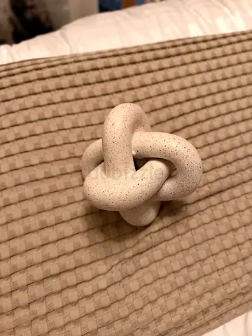 Decorative Ceramic Knot Sculpture - Beige