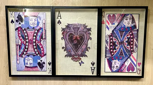 Framed Marina home framed shadow box Trio Wall Art – King, Ace, Queen 3D (Set of 3)