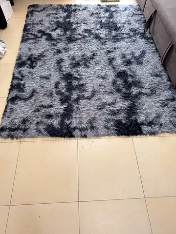 2 Ultrasoft Dark Grey Fluffy Area Rug - 180x200 / 200x200 cm