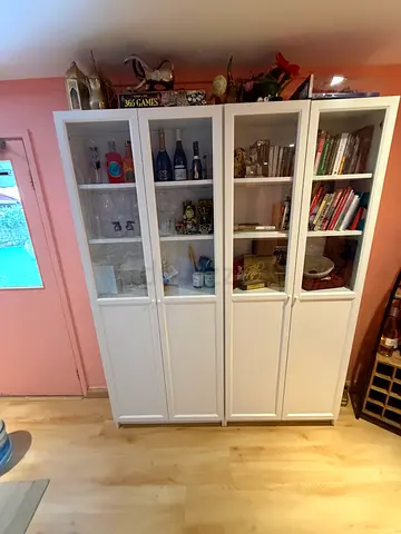 IKEA BILLY / OXBERG Glass-Door Bookcases – Set of 2 – flawless condition