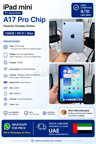 iPad Mini 7 A17 Pro 🔥 - 128GB Blue WIFI