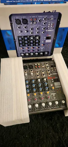 New 4-6 Channel Audio Mixer with XLR input and 99fx  and flash memory player mb3 for 650Ðمكس ٩٩ افكت