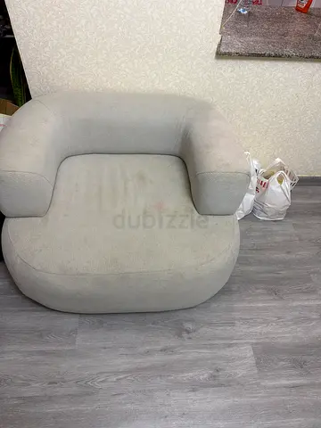 Light grey single-seater armchair, gently used 2 pcs PAN HOME product