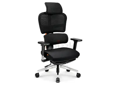 Newtral NT002 Ergonomic Home Office Chair with footrest and laptop tray - black