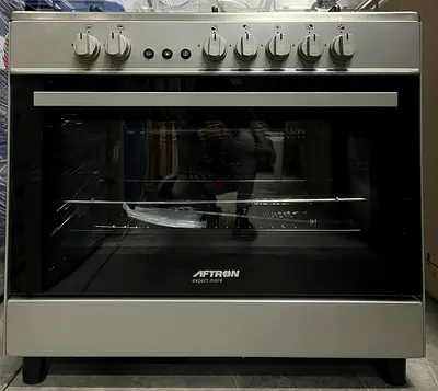 Aftron Cooking range 90x60 5 Burners Free Standing Gas Cooker Stove with Fan (12 Months Warranty)