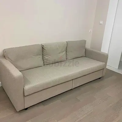Beige 3-seater Fabric Sofa bed— Good Condition