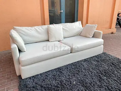 Top quality Crate&Barrel Lounge Deep three Seater Sofa Beige
