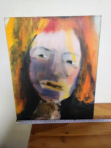 Expressive Portrait Artwork by Hind Zaman – Oil/Mixed Media Canvas (50 x 40 cm)