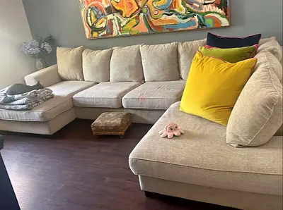 The One Kingston U Shape Sofa Beige Excellent Condition