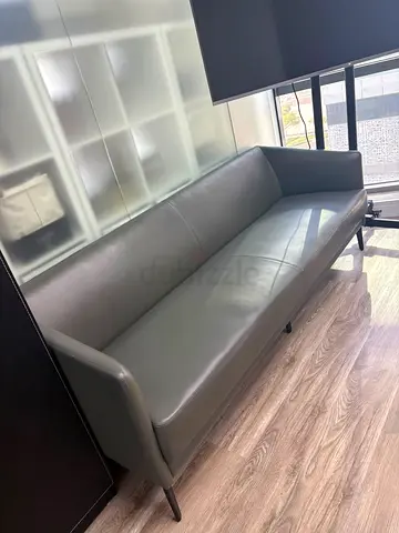 We have 4 Gray 3-Seater Leather Sofa in Good Condition