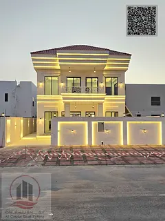 Villa for sale in Ajman, Al Zahiyah area. It consists of 4 master bedrooms, a majlis (formal sitting